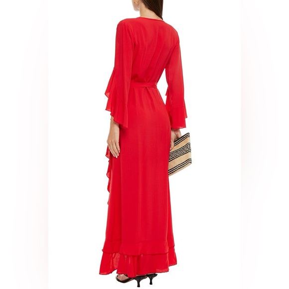 Melissa Odabash Cheryl Red Wrap Dress - Picture 3 of 12
